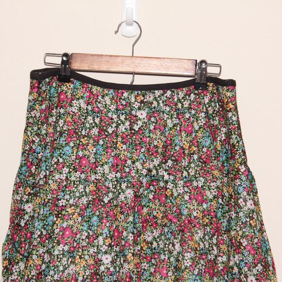 NEW Christopher & Banks Floral Pleated Cotton Skirt Size 8 - Picture 5 of 11